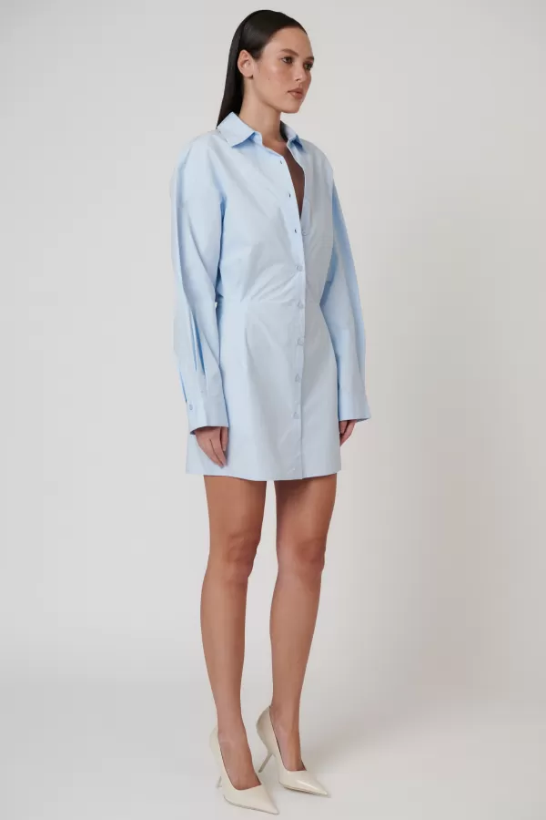 Dresses | Bayse Brand Easton Shirt Dress - Ice Blue