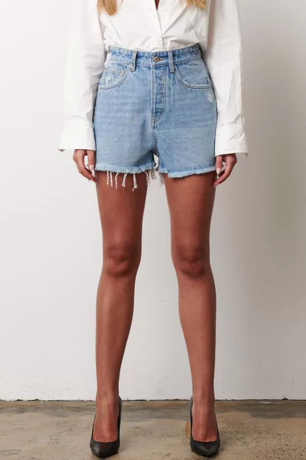 Bottoms | Bayse Brand Malibu Denim Short - Hollywood Blue