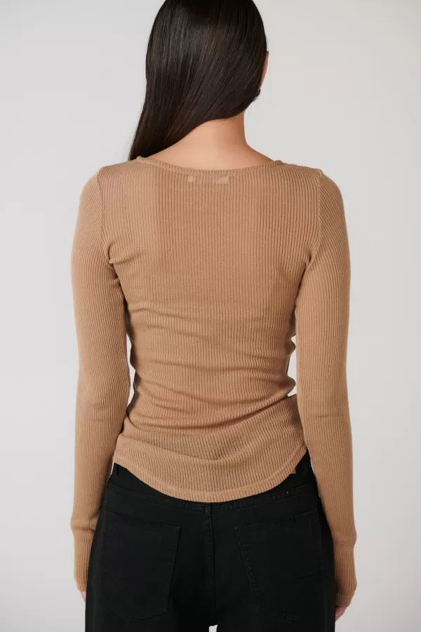 Tops | Bayse Brand Myles Crew Neck Top - Latte