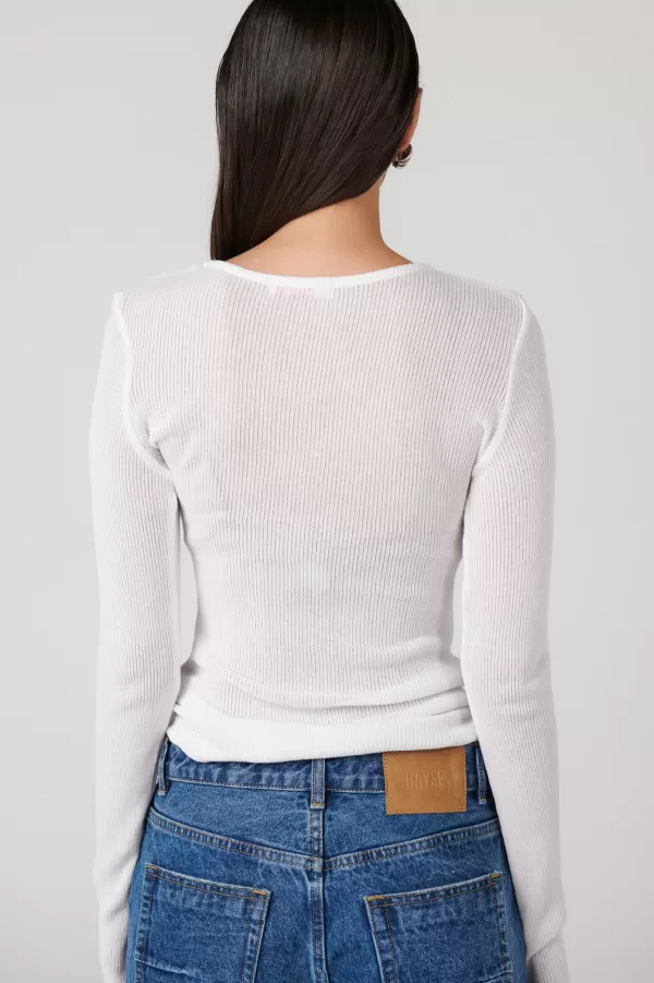 Tops | Bayse Brand Myles Crew Neck Top - White